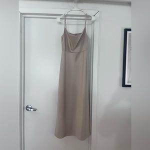 BHLDN CALI SATIN CHARMEUSE MIDI DRESS